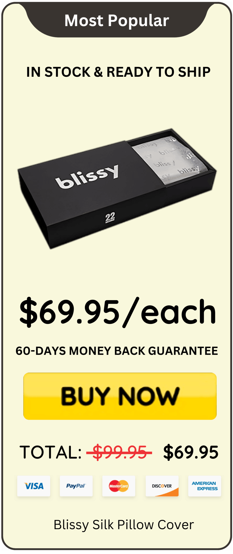 Blissy Silk Pillow Cover offer price 