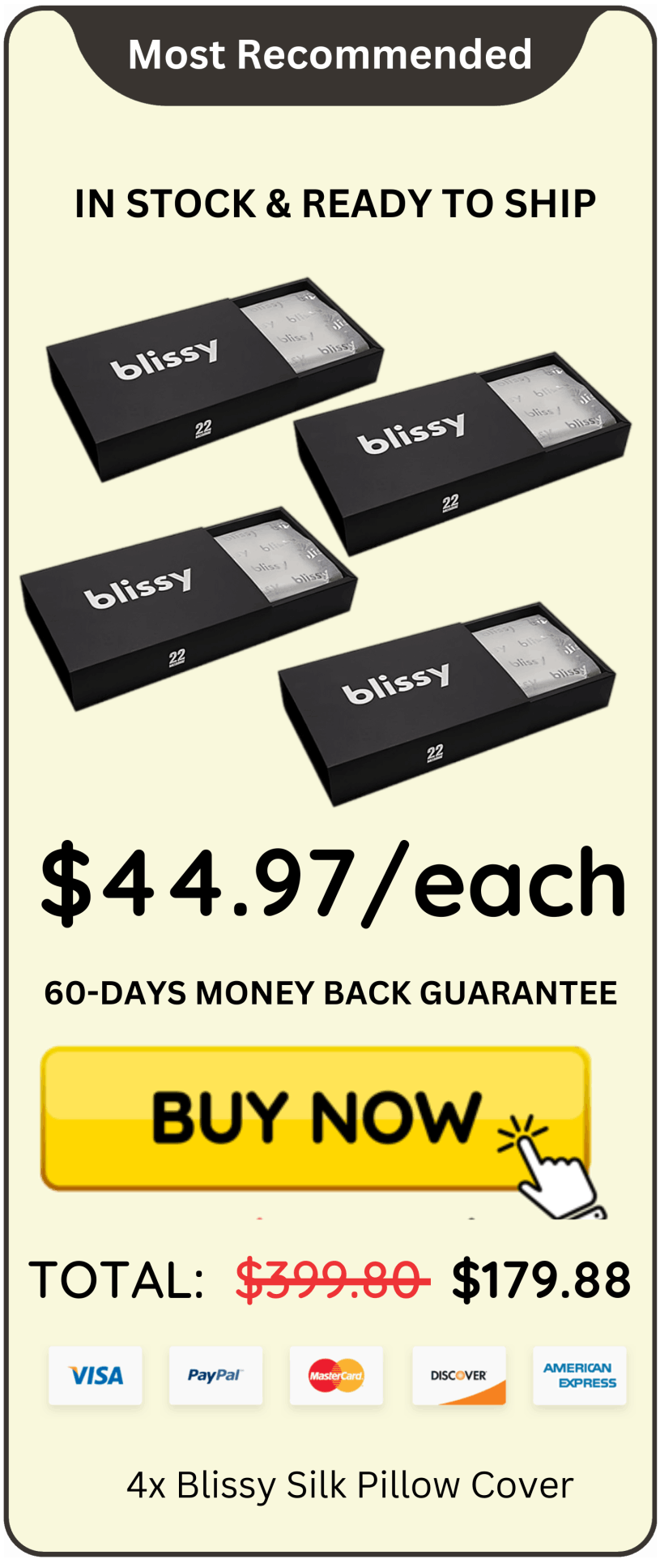 Blissy Silk Pillow Cover offer price 